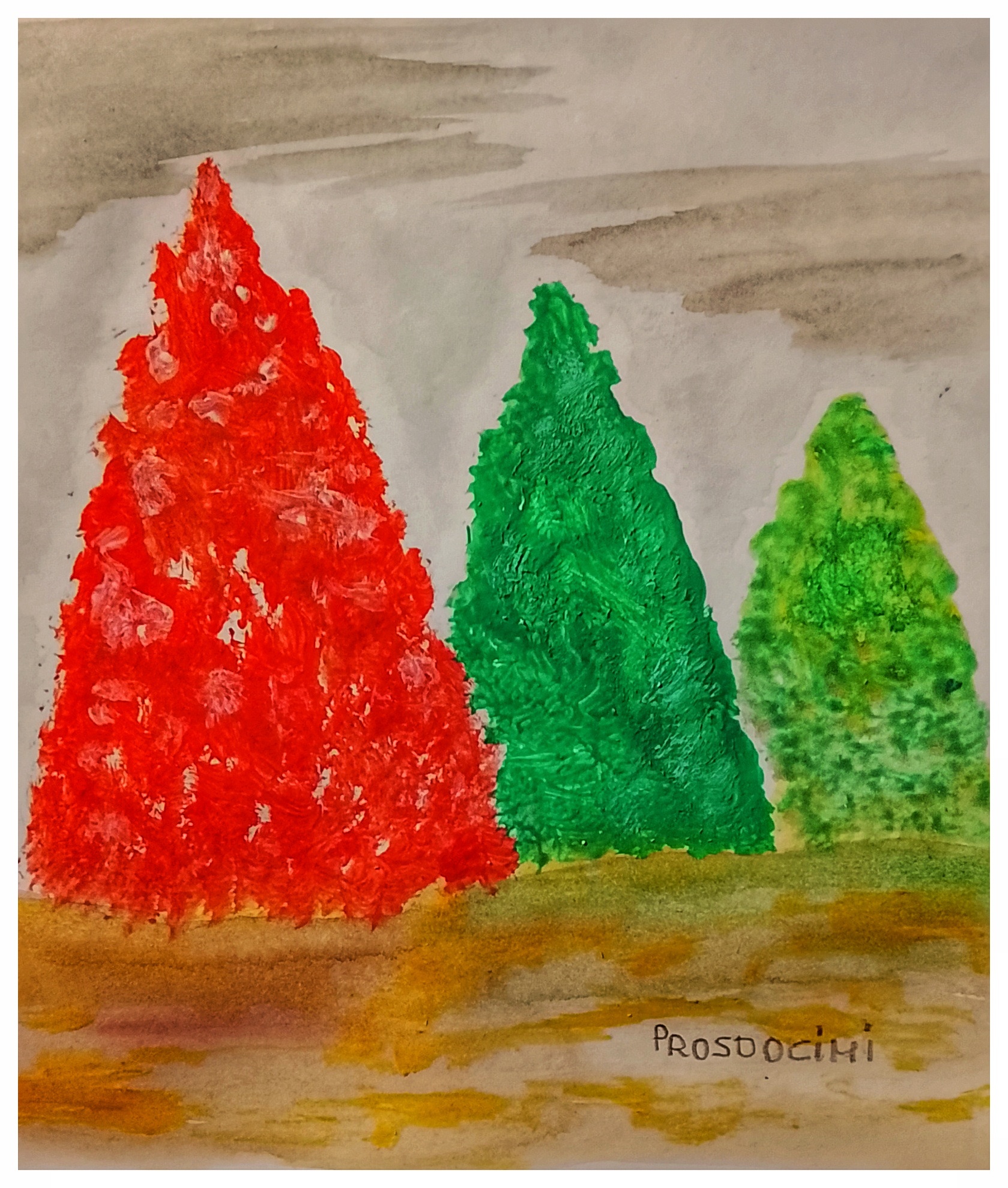 Trittico silvestre: vendita all’asta dell’opera acrilica by Prosdocimi