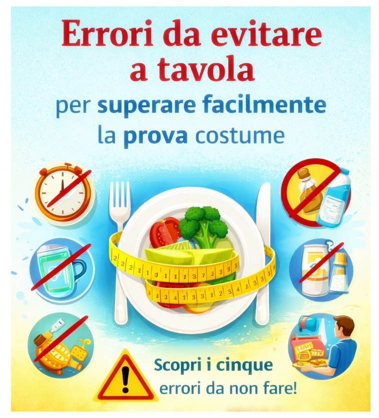 Errori da evitare a tavola per superare facilmente la prova costume