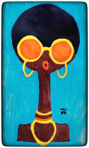 Femina africana cum longo collo